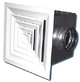 Потолочная угловая решетка 2АПРу с КСДМ 450х450